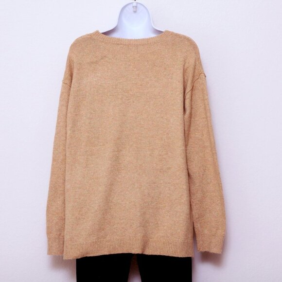 Becool Oversized Crew Neck Sweater Tan Women Size S / M - Picture 2 of 8